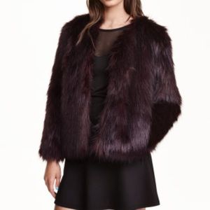 Faux Fur Coat Plum Purple